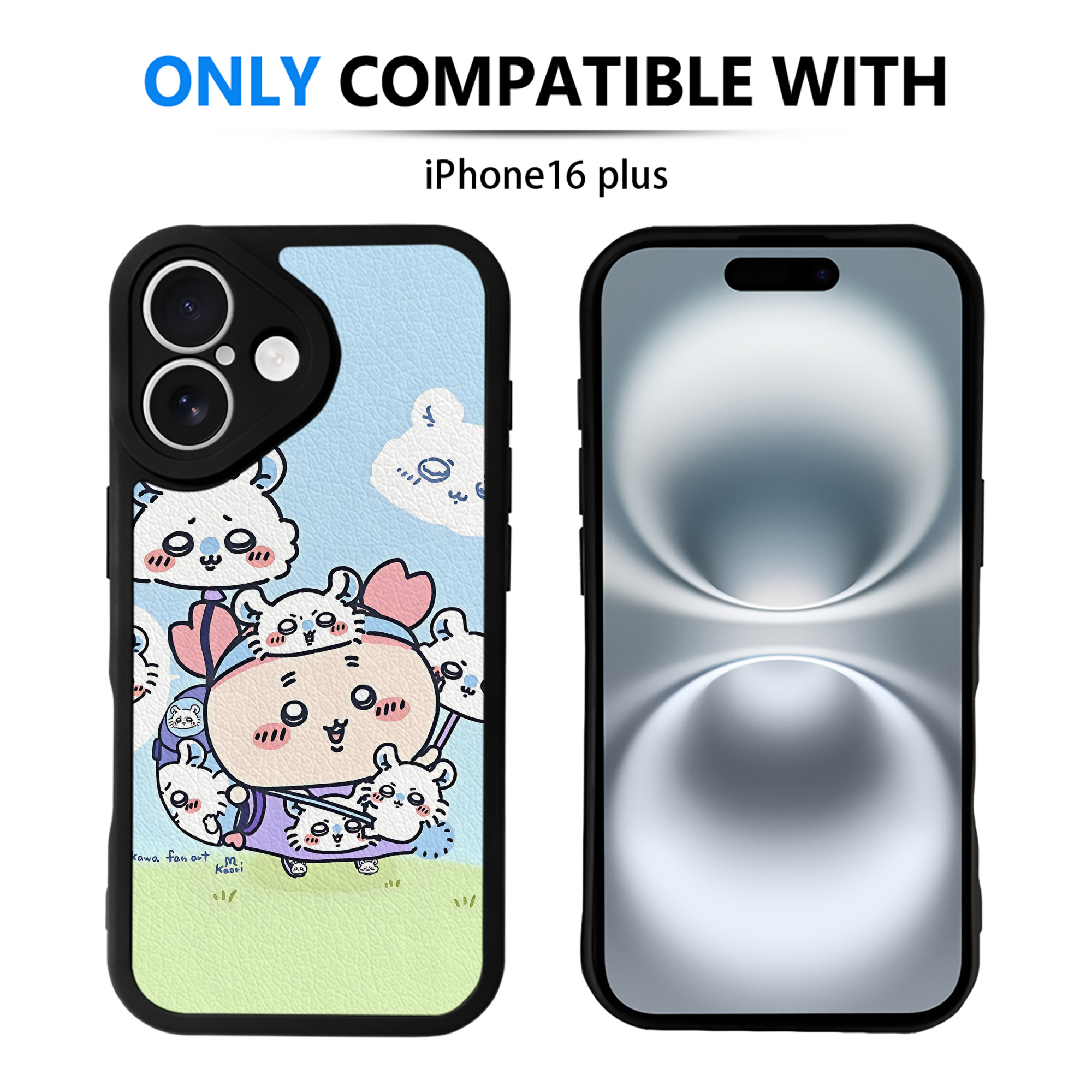 （画像用） ちいかわ Chii-kawa 【iPhone 16シリーズ対応】シリコンスマホケース（レザー調） 材質：シリコン